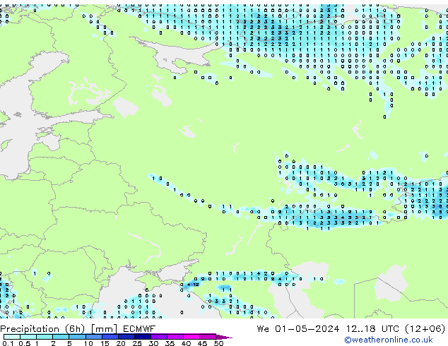 Z500/Rain (+SLP)/Z850 ECMWF Mi 01.05.2024 18 UTC