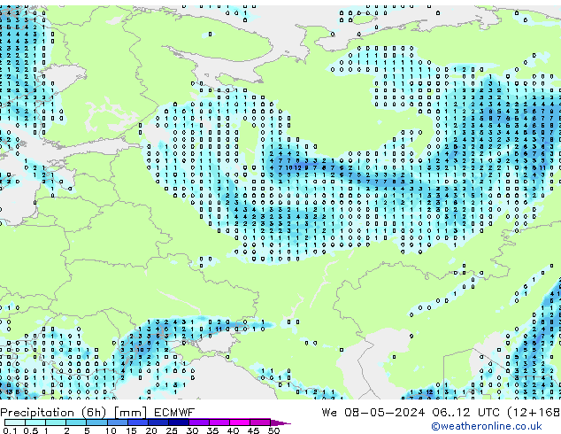 Z500/Rain (+SLP)/Z850 ECMWF We 08.05.2024 12 UTC