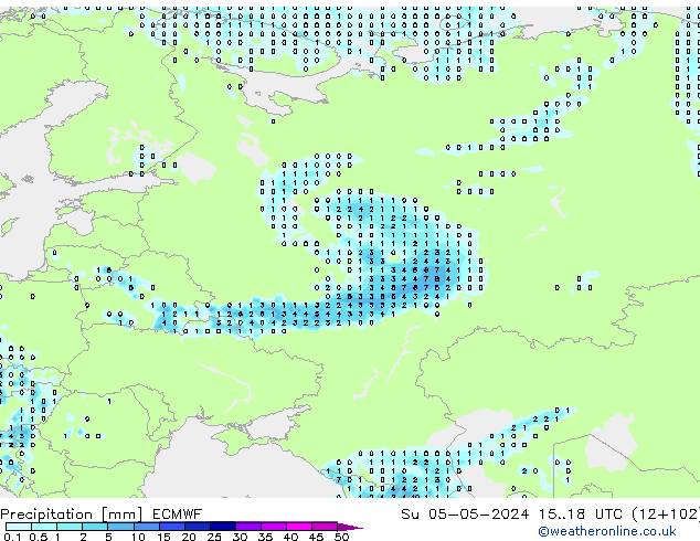Yağış ECMWF Paz 05.05.2024 18 UTC