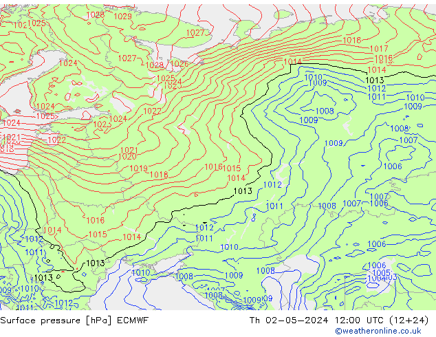 Yer basıncı ECMWF Per 02.05.2024 12 UTC