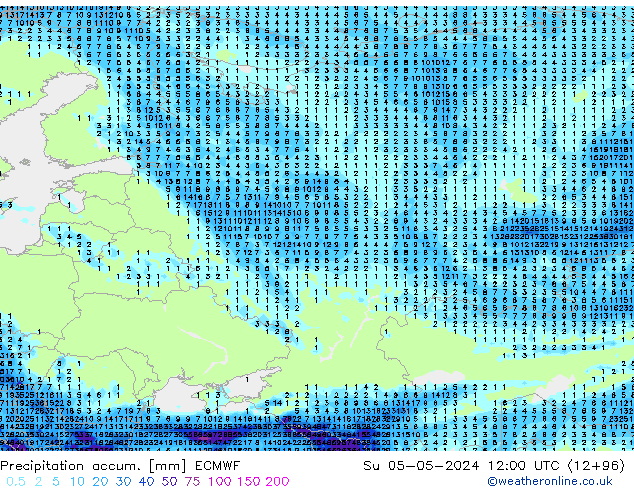 Précipitation accum. ECMWF dim 05.05.2024 12 UTC