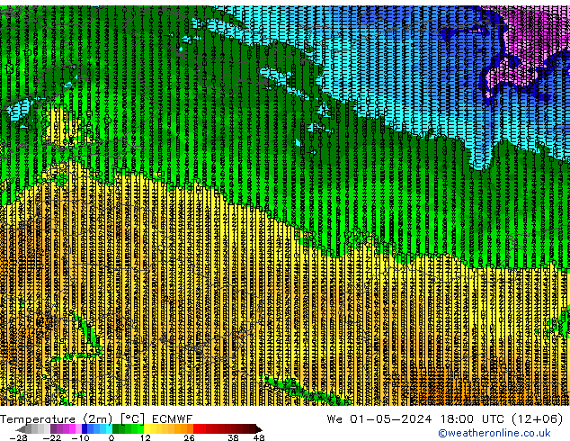 température (2m) ECMWF mer 01.05.2024 18 UTC