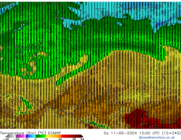 карта температуры ECMWF сб 11.05.2024 12 UTC