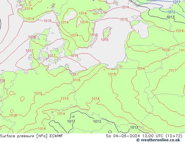 Luchtdruk (Grond) ECMWF za 04.05.2024 12 UTC