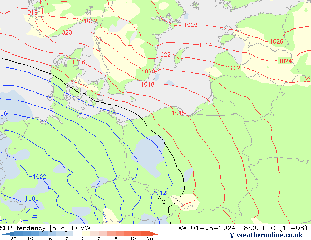 тенденция давления ECMWF ср 01.05.2024 18 UTC