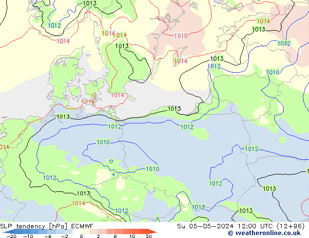 SLP tendency ECMWF Su 05.05.2024 12 UTC