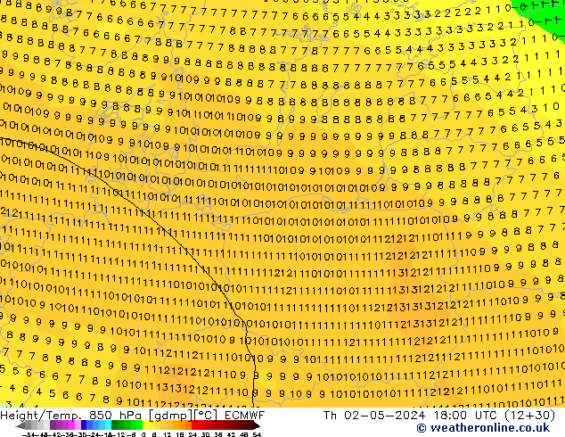 Z500/Rain (+SLP)/Z850 ECMWF Th 02.05.2024 18 UTC