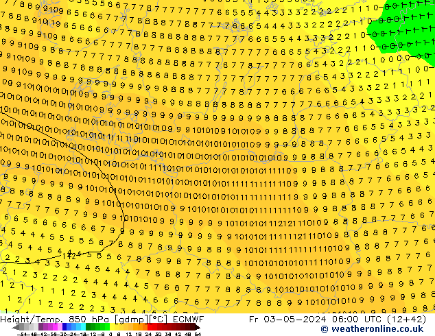 Z500/Yağmur (+YB)/Z850 ECMWF Cu 03.05.2024 06 UTC