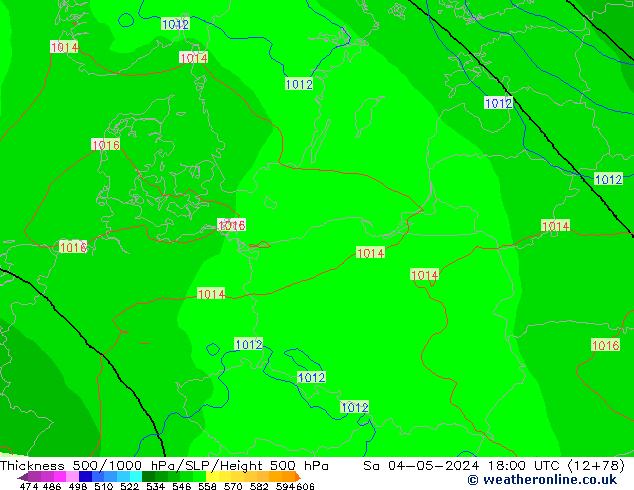 Thck 500-1000hPa ECMWF Sáb 04.05.2024 18 UTC