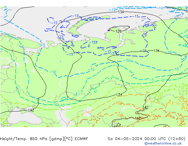 Z500/Yağmur (+YB)/Z850 ECMWF Cts 04.05.2024 00 UTC