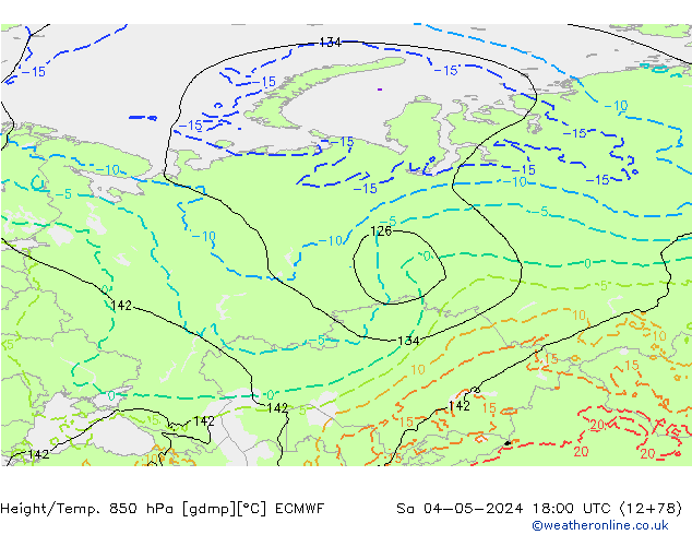 Yükseklik/Sıc. 850 hPa ECMWF Cts 04.05.2024 18 UTC