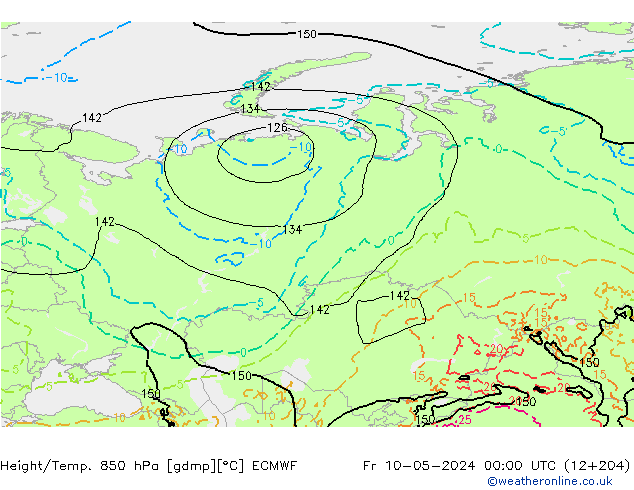 Z500/Regen(+SLP)/Z850 ECMWF vr 10.05.2024 00 UTC