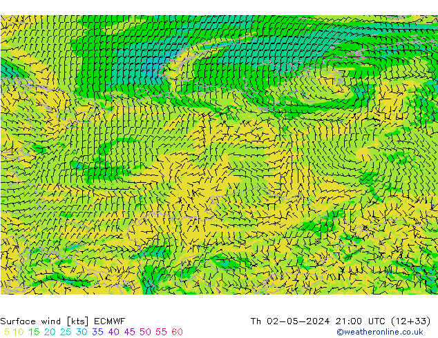 Rüzgar 10 m ECMWF Per 02.05.2024 21 UTC