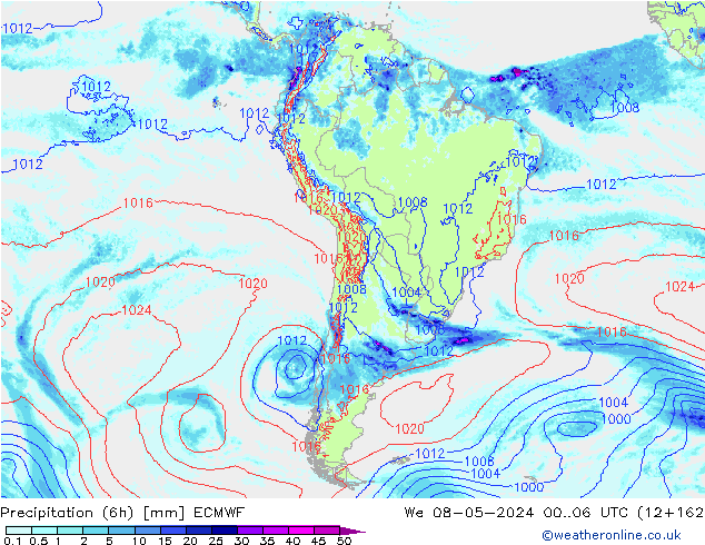 Z500/Rain (+SLP)/Z850 ECMWF  08.05.2024 06 UTC