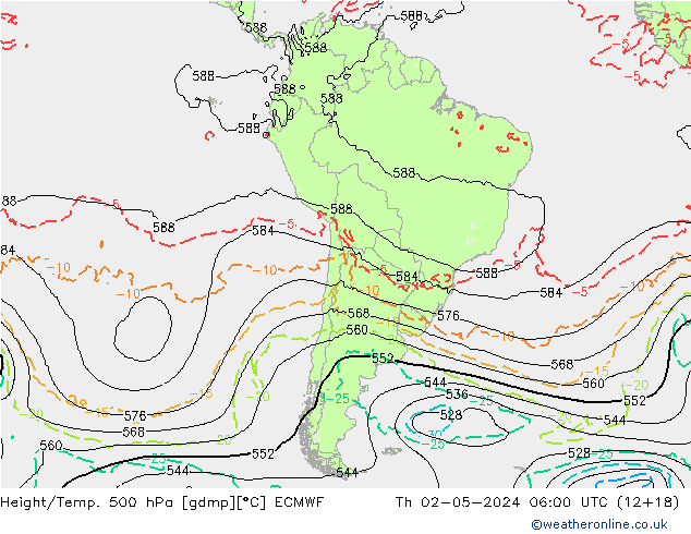 Z500/Rain (+SLP)/Z850 ECMWF jue 02.05.2024 06 UTC