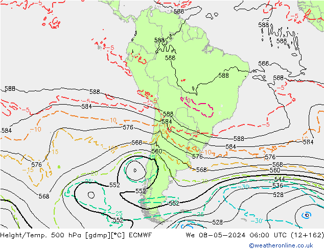 Z500/Rain (+SLP)/Z850 ECMWF  08.05.2024 06 UTC