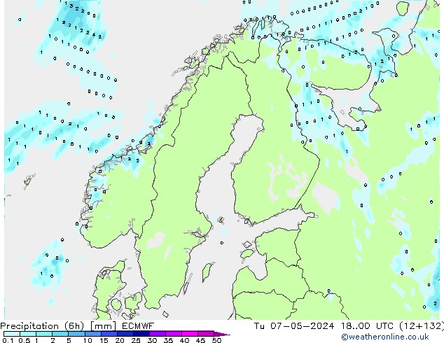 Z500/Regen(+SLP)/Z850 ECMWF di 07.05.2024 00 UTC