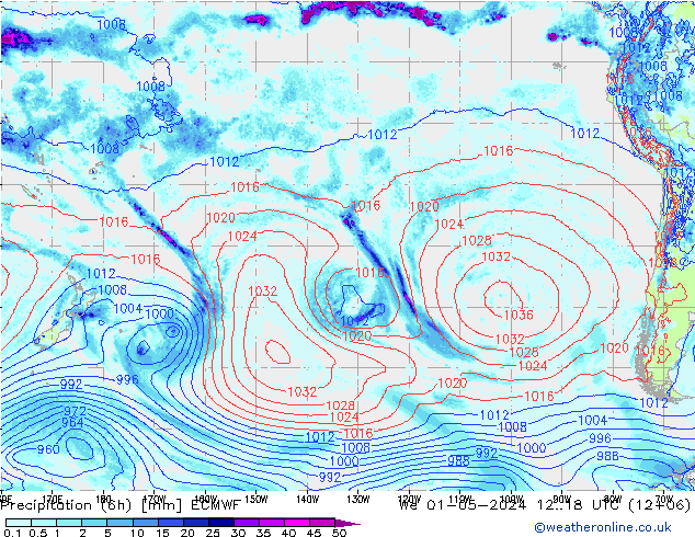 Z500/Rain (+SLP)/Z850 ECMWF We 01.05.2024 18 UTC