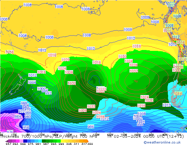 Thck 700-1000 hPa ECMWF  02.05.2024 00 UTC