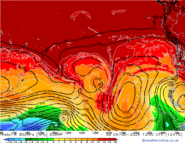 Theta-W 850hPa ECMWF Sáb 04.05.2024 12 UTC