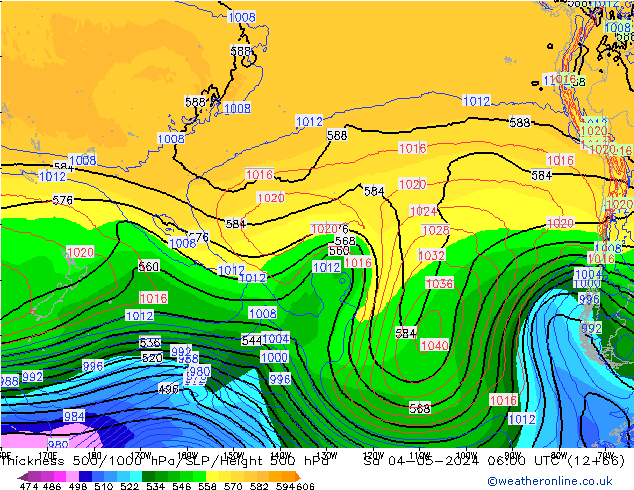 Thck 500-1000hPa ECMWF sam 04.05.2024 06 UTC