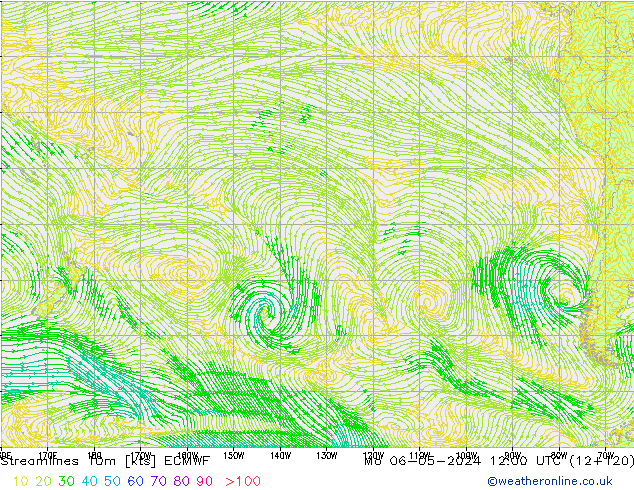 Ligne de courant 10m ECMWF lun 06.05.2024 12 UTC