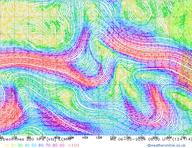 Stromlinien 200 hPa ECMWF Mo 06.05.2024 06 UTC