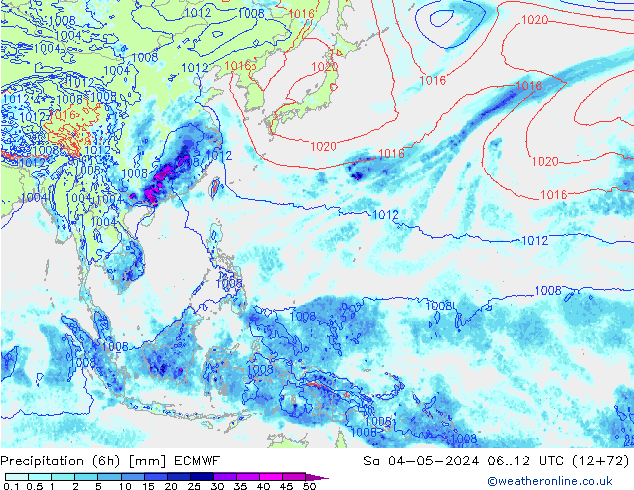 Z500/Rain (+SLP)/Z850 ECMWF Sa 04.05.2024 12 UTC