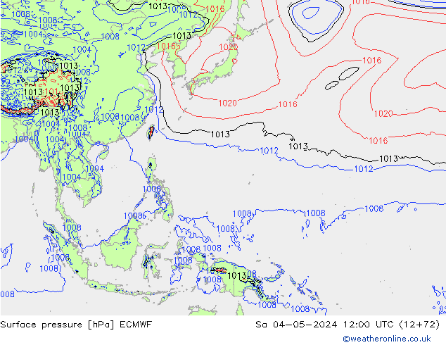 Surface pressure ECMWF Sa 04.05.2024 12 UTC