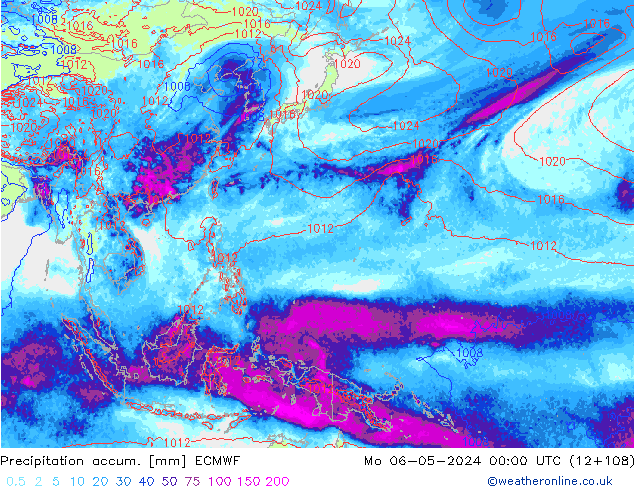 Toplam Yağış ECMWF Pzt 06.05.2024 00 UTC