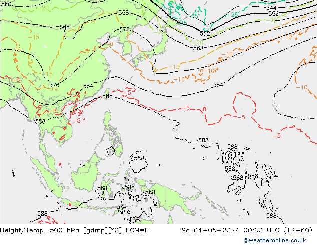 Z500/Rain (+SLP)/Z850 ECMWF so. 04.05.2024 00 UTC