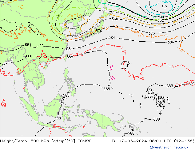 Z500/Rain (+SLP)/Z850 ECMWF Tu 07.05.2024 06 UTC