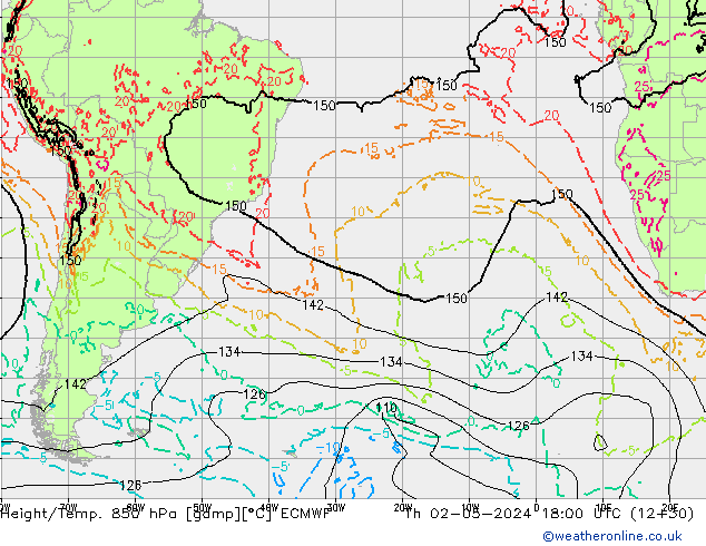 Z500/Rain (+SLP)/Z850 ECMWF Th 02.05.2024 18 UTC