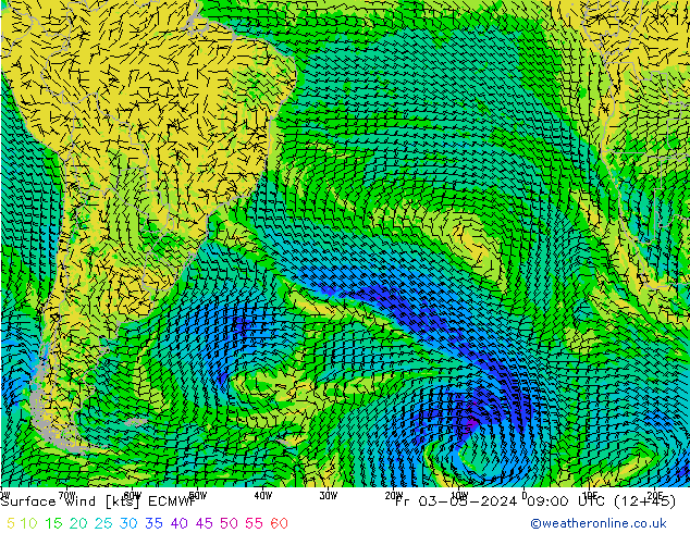 Surface wind ECMWF Fr 03.05.2024 09 UTC