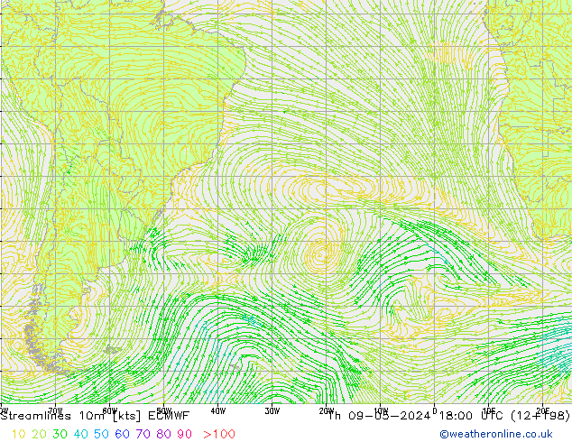 ветер 10m ECMWF чт 09.05.2024 18 UTC