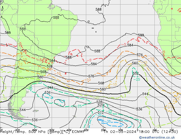 Z500/Rain (+SLP)/Z850 ECMWF Th 02.05.2024 18 UTC