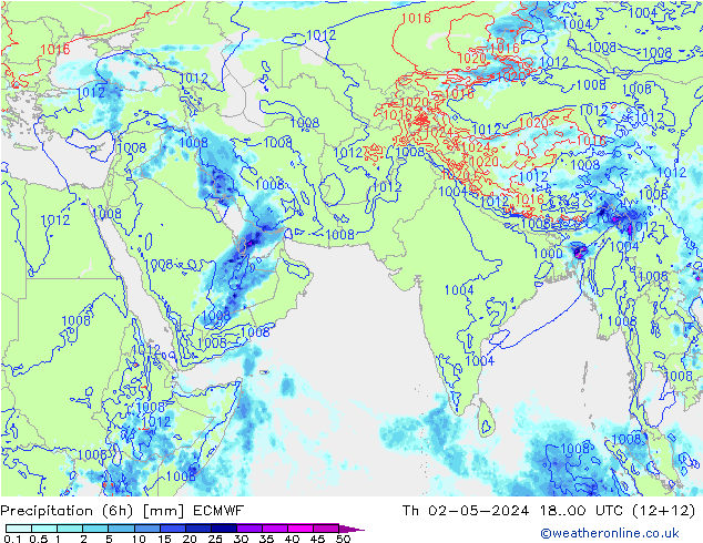 Z500/Yağmur (+YB)/Z850 ECMWF Per 02.05.2024 00 UTC