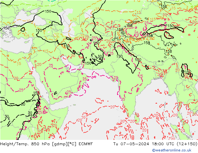 Height/Temp. 850 hPa ECMWF mar 07.05.2024 18 UTC
