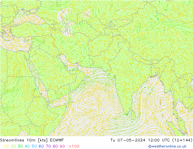 Rüzgar 10m ECMWF Sa 07.05.2024 12 UTC