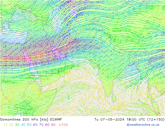  200 hPa ECMWF  07.05.2024 18 UTC