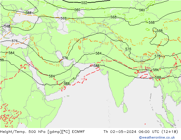 Z500/Rain (+SLP)/Z850 ECMWF Th 02.05.2024 06 UTC