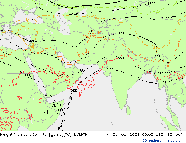 Z500/Rain (+SLP)/Z850 ECMWF ven 03.05.2024 00 UTC