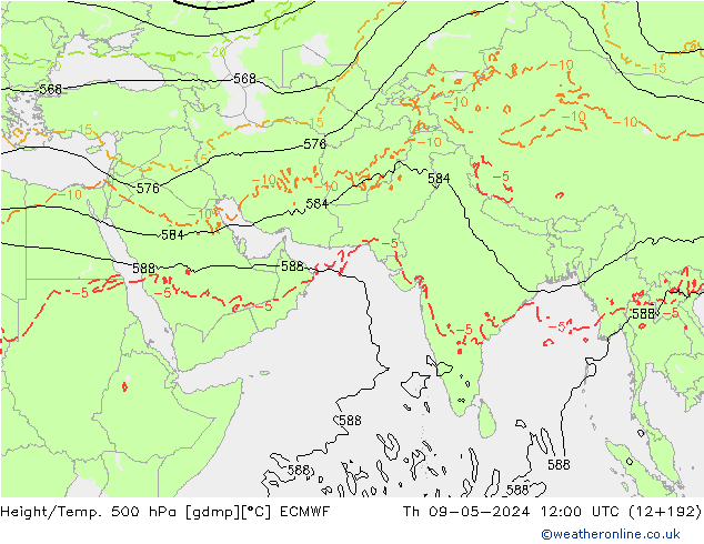 Z500/Rain (+SLP)/Z850 ECMWF чт 09.05.2024 12 UTC