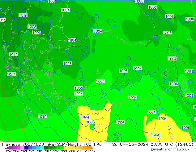 Thck 700-1000 hPa ECMWF Sa 04.05.2024 00 UTC