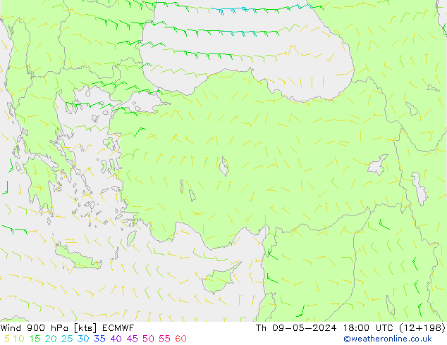 Wind 900 hPa ECMWF Th 09.05.2024 18 UTC