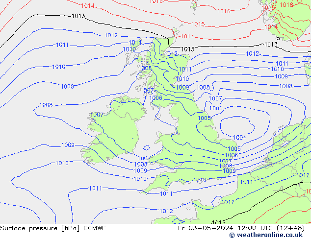 Surface pressure ECMWF Fr 03.05.2024 12 UTC