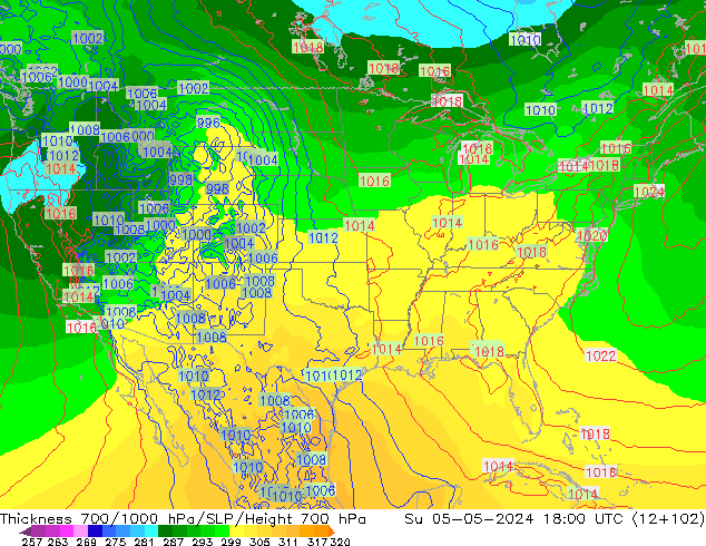 Thck 700-1000 hPa ECMWF Dom 05.05.2024 18 UTC