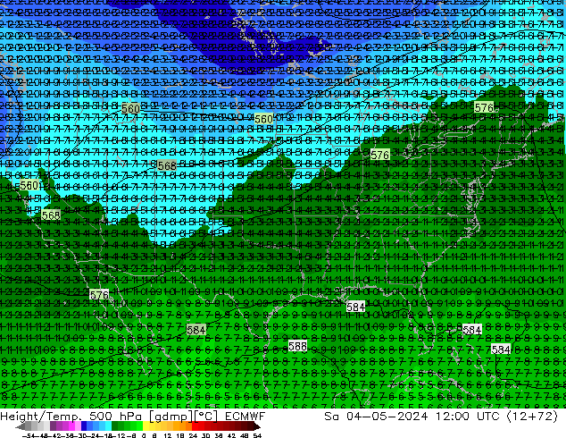 Z500/Rain (+SLP)/Z850 ECMWF Sa 04.05.2024 12 UTC