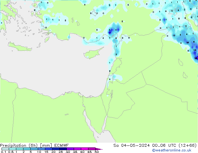 Precipitación (6h) ECMWF sáb 04.05.2024 06 UTC