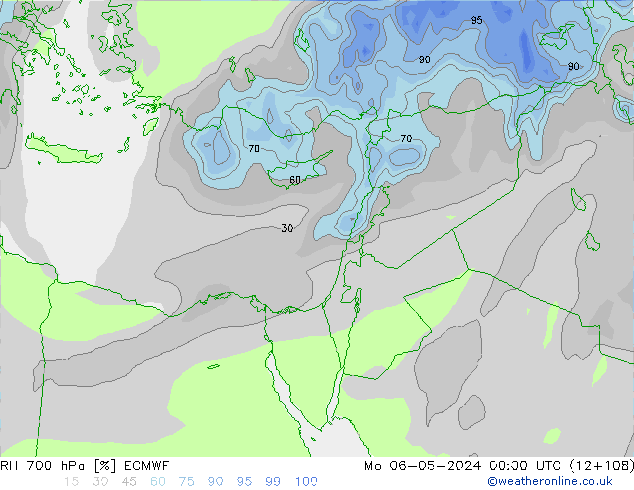 RH 700 hPa ECMWF Mo 06.05.2024 00 UTC